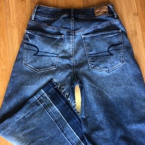 American Eagle Outfitters cropped Blue Flare Jeans
